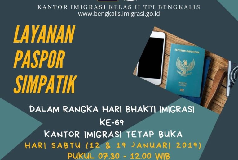 Imigrasi Bengkalis Buka Layanan Paspor Simpatik HBI ke-69