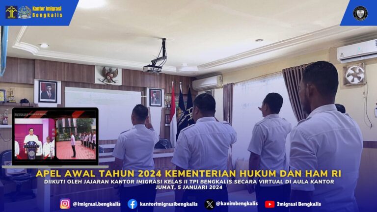 Pegawai Imigrasi Bengkalis Ikuti Apel Awal Tahun Kemenkumham 2024